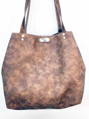 Bolso de cuero sintético 40x30x14 - Marca Septiembre - Forrada - CHOCOLATE