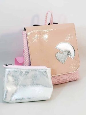 Mochila infantil con apliques - ROSA CROCO - Con monedero de regalo