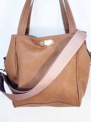Bandolera cartera de cuero sintético - 25x25x18 - Marca SETIEMBRE - CHOCOLATE