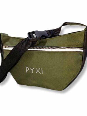 Riñonera bandolera de cordura - 30x15x4 - Marca PYXI - Forrada - VERDE MILITAR
