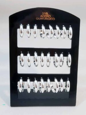 Blister de aros acero quirúrgico argollitas tipo criollitas - x 12 PARES