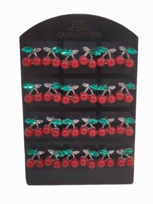 Blister con 12 pares aros acero quirúrgico - CERECITAS ultima moda!!!!