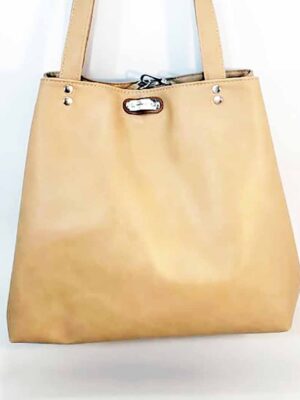 Bolso de cuero sintético 50x32x16 - Marca SETIEMBRE - Forrada - ARENA