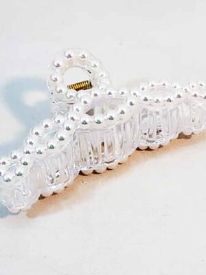 Cocodrilo con perlas - BLANCO - 10cm