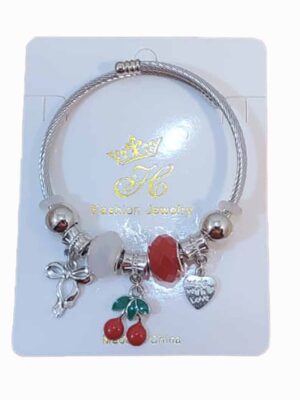 Pulsera estilo PANDORA  - CERECITAS Y DONAS