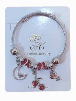 Pulsera estilo PANDORA  - CERECITAS Y DONAS