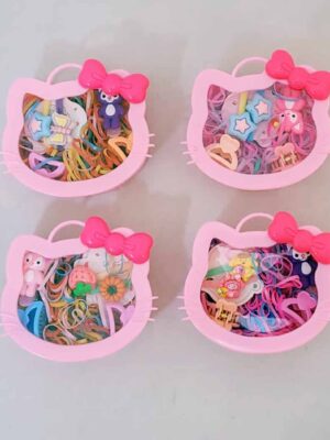 Set de gomitas para trenza y cocodrilos - Kitty - Ideal regalito