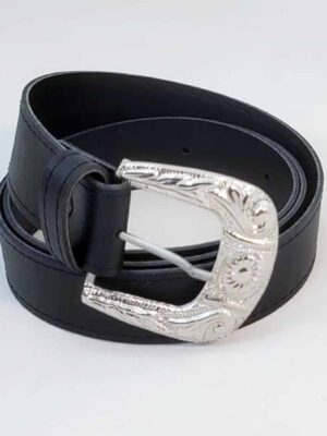 Cinto de hebilla metálica - PASO 30 mm - NEGRO - 1,10 metro
