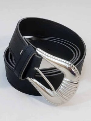 Cinto de hebilla metálica - PASO 30 mm - NEGRO - 1,10 metro