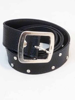 Cintocon tachas y hebilla metálica - PASO 30 mm - NEGRO - 1,10 metro
