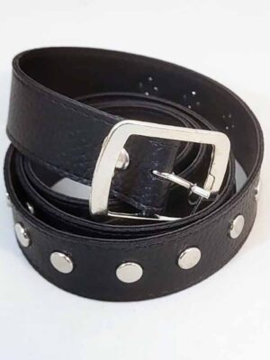 Cintocon tachas y hebilla metálica - PASO 30 mm - NEGRO - 1,10 metro