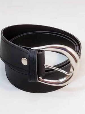 Cinto con hebilla metálica - PASO 25 mm - NEGRO - 1,10 metro
