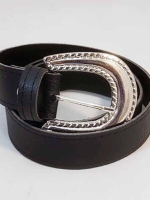 Cinto con hebilla metálica - PASO 30 mm - NEGRO - 1,10 metro