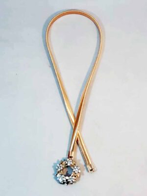 Cinto de cadena elástica dorada - Hebilla con strass