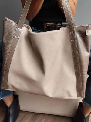 Bolso urbano 40x35x12 - Marca SETIEMBRE - Forrado - ARENA Y CROCCO