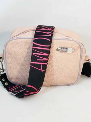 Bandolera de símil cuero - 20x15x8 - Marca SETIEMBRE - Forrada - NUDE CROCCO