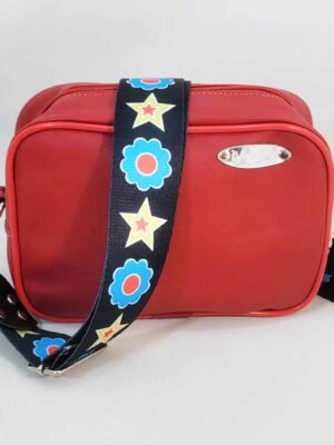 Bandolera de cuero sintético ULTIMA MODA!!!! - 15x19x7 - Marca SETIEMBRE - ROJA