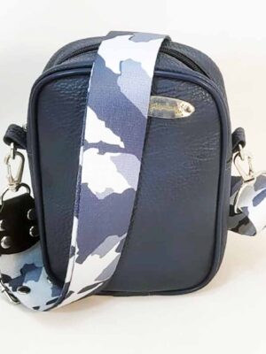 Bandolera de símil cuero - 15x19x7 - Marca SETIEMBRE - Forrada - AZUL MARINO