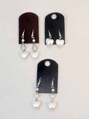 3 Pares de aros PERLAS CORAZON
