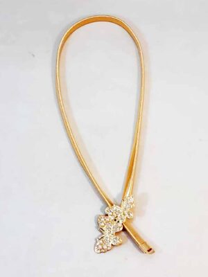 Cinto de cadena elástica plateado - HEBILLA MARIPOSA