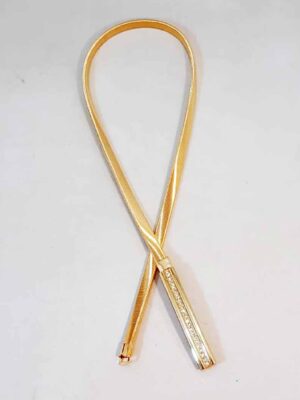 Cinto de cadena elástica plateado - HEBILLA CON STRASS