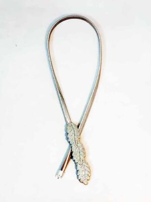 Cinto de cadena elástica plateado - HEBILLA PLUMAS