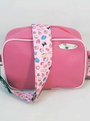 Bandolera de símil cuero - 20x14x7 - Marca SETIEMBRE - Forrada - FUCSIA