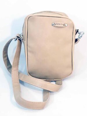 Bandolera de símil cuero - 14x20x7 - Marca SETIEMBRE - Forrada - BEIGE