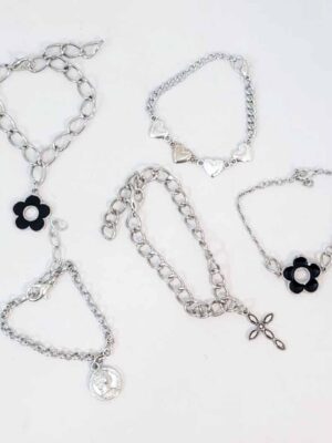 6 Pulseras níquel de diseño