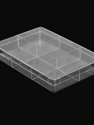 Cajitas de acrílico 16x11x2.5 cm - 6 divisiones - Pack x 20 unidades