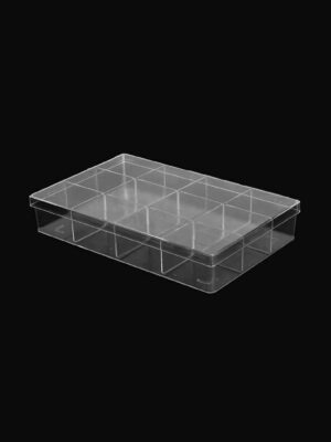 Cajitas de acrílico 16x11x2.5 cm - 12 divisiones - Pack x 20 unidades