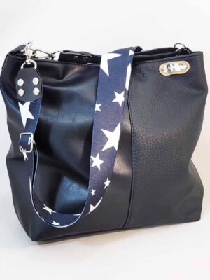 Bolso de cuero sintético 30x30x15 - Marca SETIEMBRE - Forrada - NEGRA