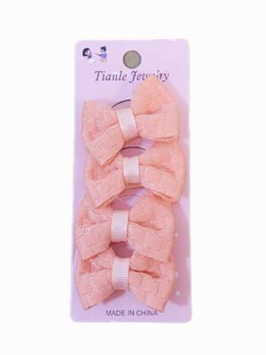 Blister con 4 gomitas con moño - SALMON