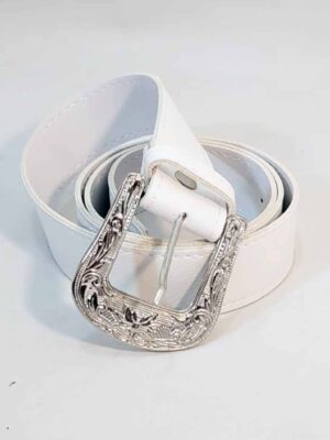 Cinto con hebilla metálica - PASO 30 mm - BLANCO - 1,10 metro
