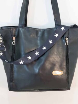 Bolso de cuero sintético 40x30x15 - Forrada - MARCA SEPTIEMBRE - NEGRA