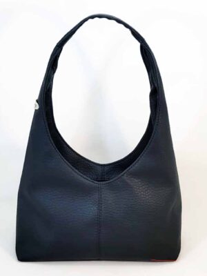 Cartera bandolera de cuero sintético 32x20x12 - Marca Septiembre - Forrada - NEGRO