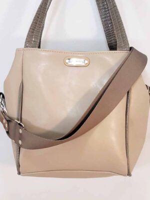 Bandolera cartera de cuero sintético - 25x25x18 - Marca SETIEMBRE - CAMEL