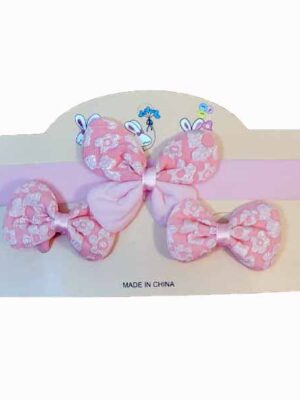 Vinchas elástica + gomitas con moño Rosas